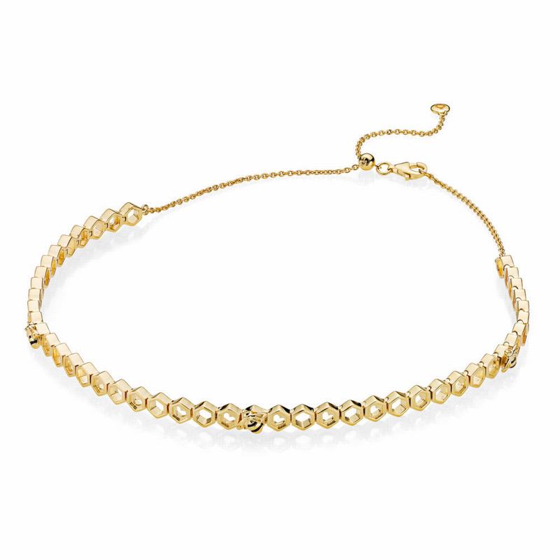 Pandora Shine™ Limited Edition Honeybee Choker Ireland - 18ct Gold Plated/Enamel/Black - 043526ERU